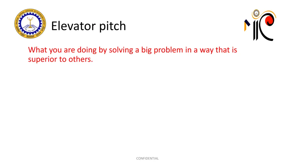 elevator pitch