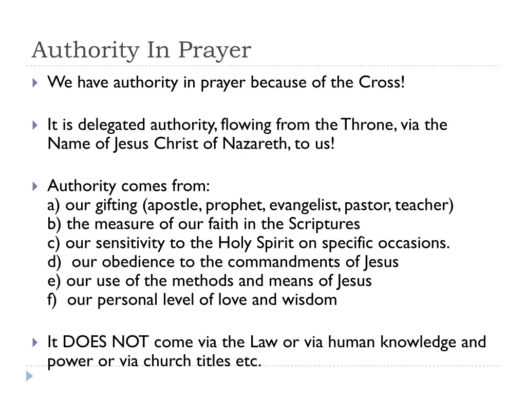authority in prayer