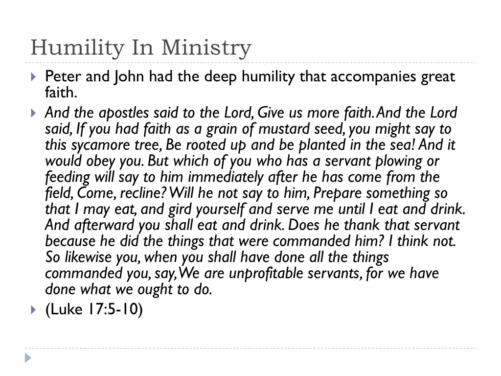 humility in ministry peter and john had the deep