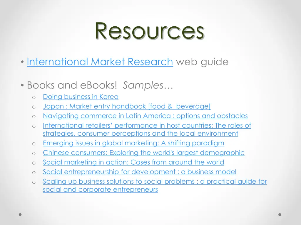 resources