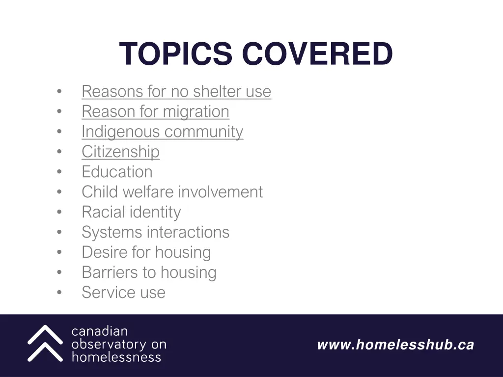 topics covered