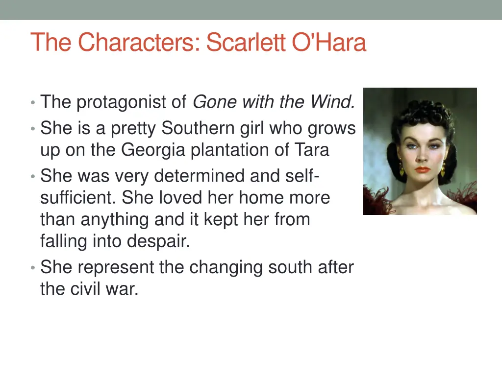 the characters scarlett o hara