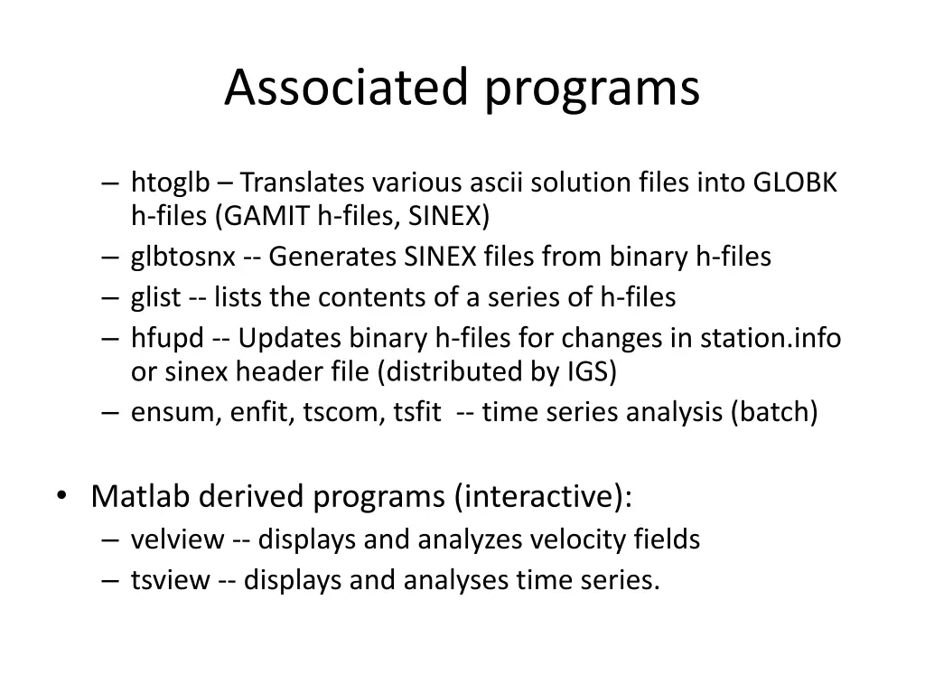 associated programs
