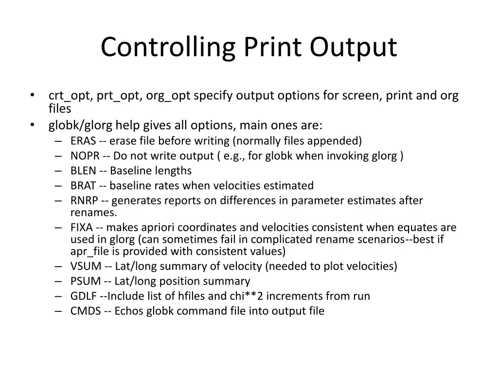 controlling print output