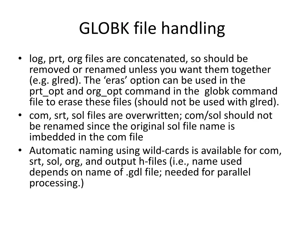 globk file handling