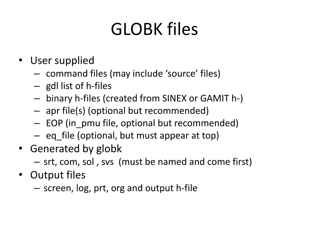 globk files