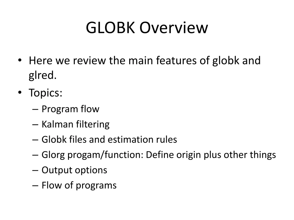 globk overview