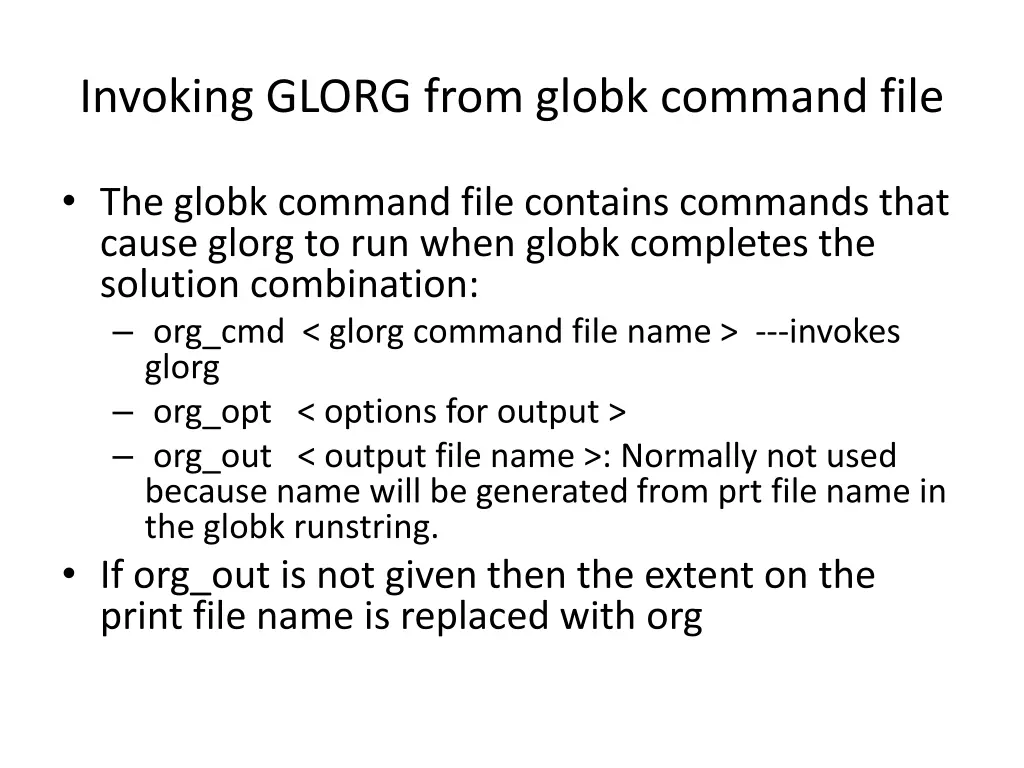 invoking glorg from globk command file