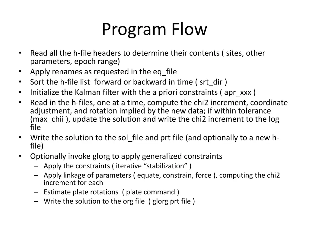 program flow