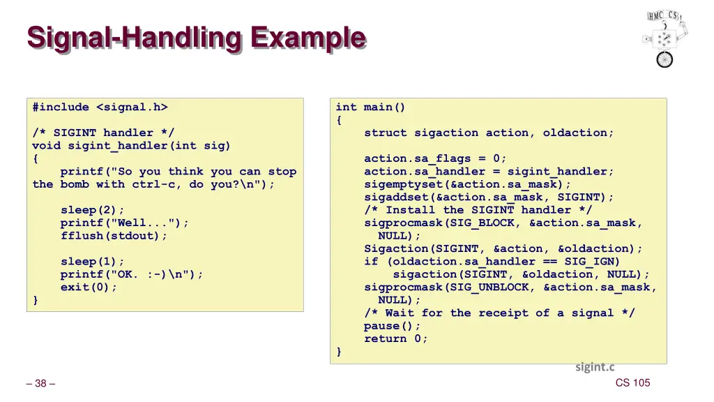 signal handling example