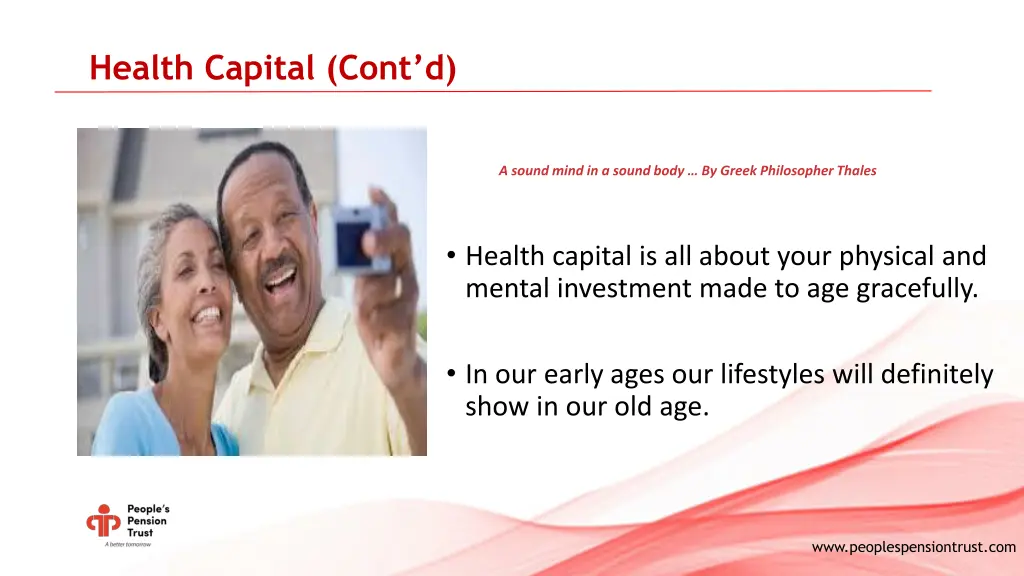 health capital cont d