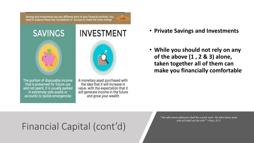 private savings and investments