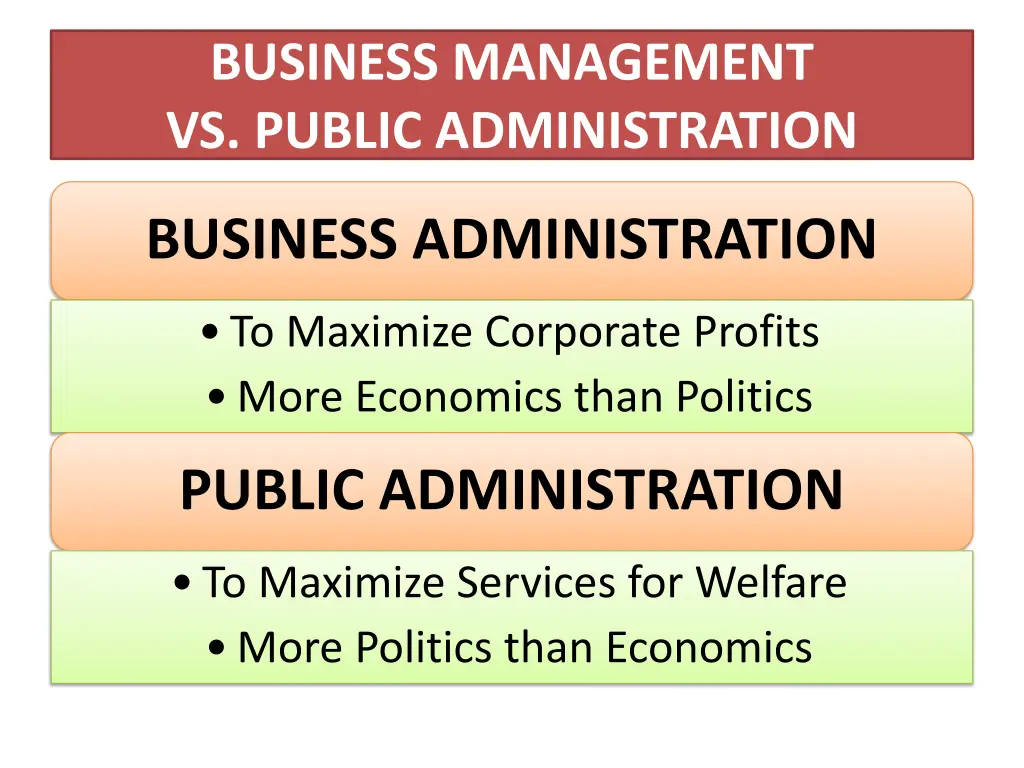 business management vs public administration