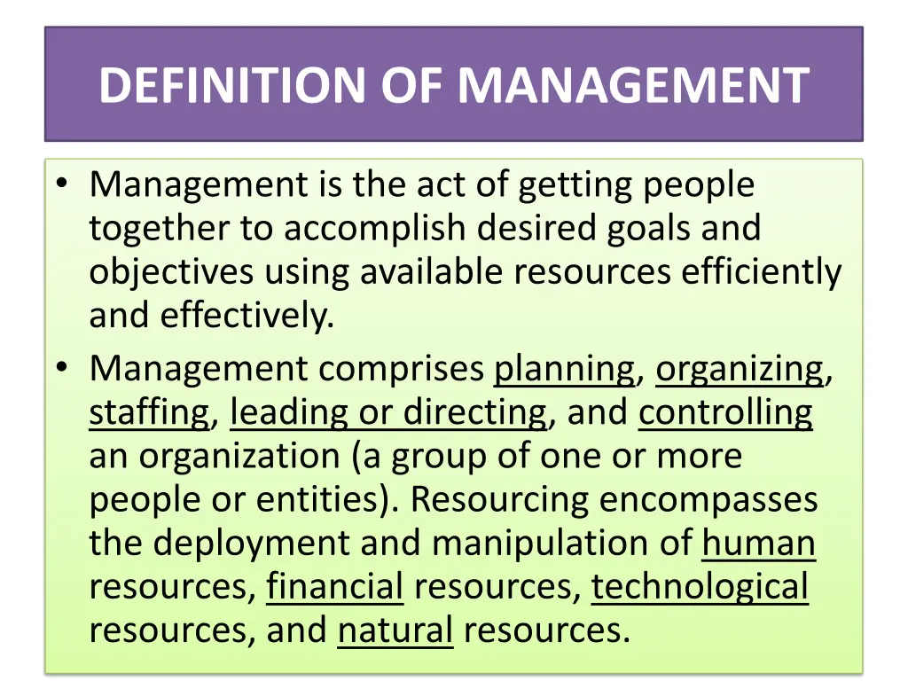 definition of management