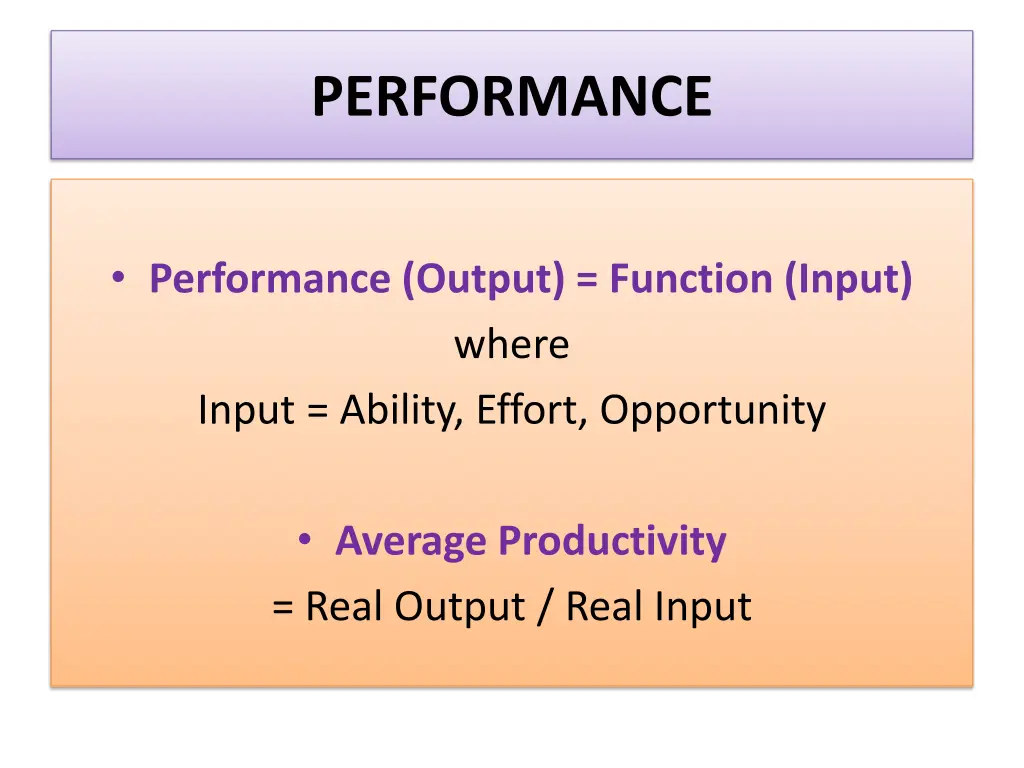 performance