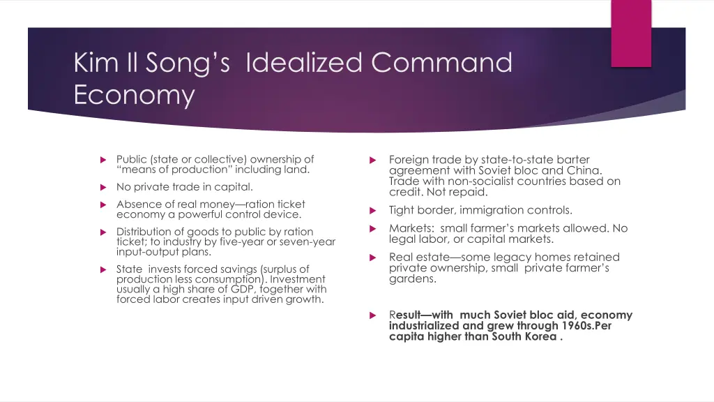 kim il song s idealized command economy
