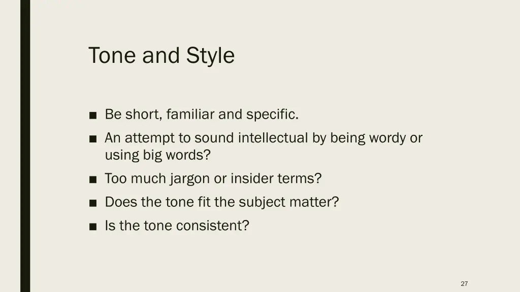 tone and style