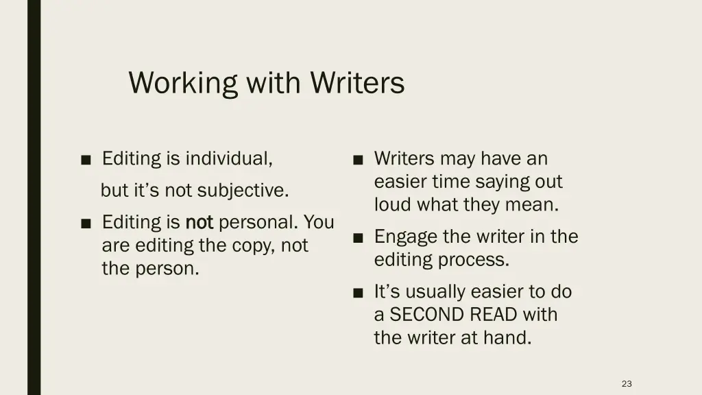 working with writers