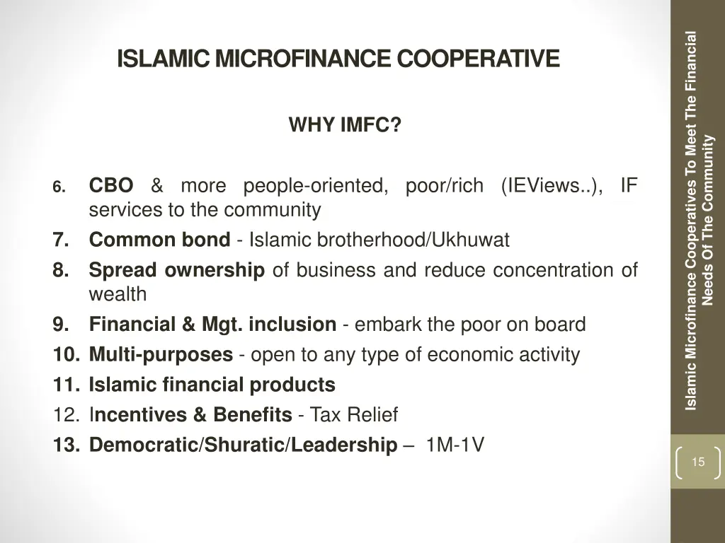 islamic microfinance cooperatives to meet 13