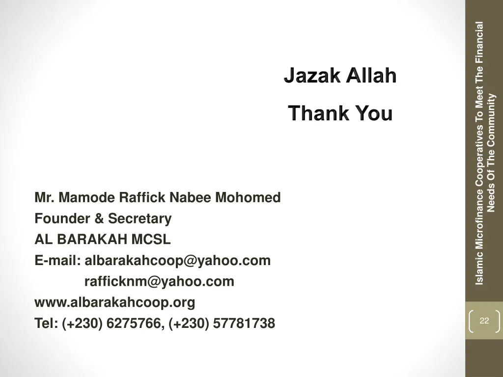 islamic microfinance cooperatives to meet 15