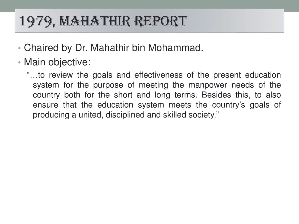 1979 mahathir report