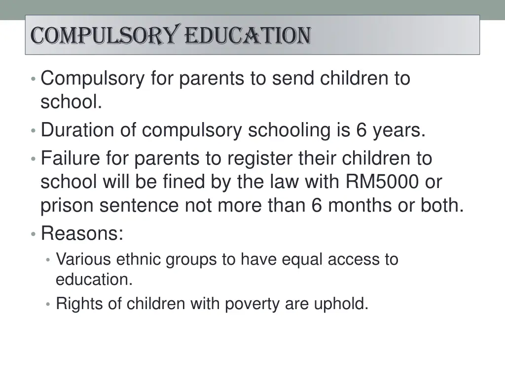 compulsory education