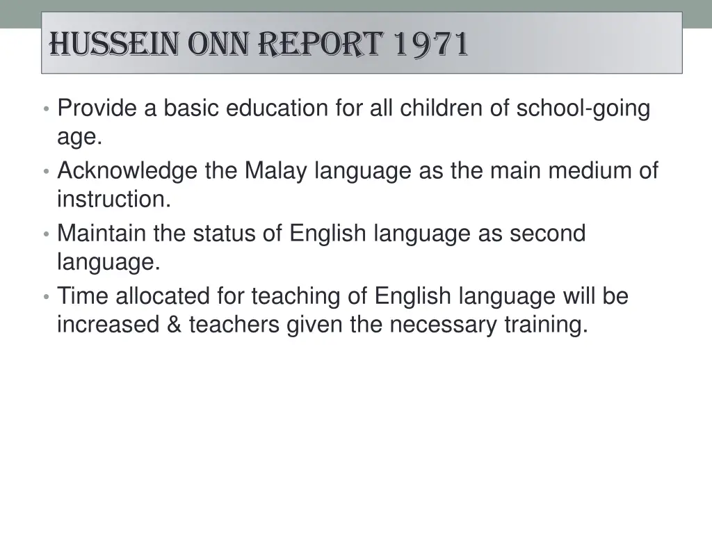 hussein onn report 1971