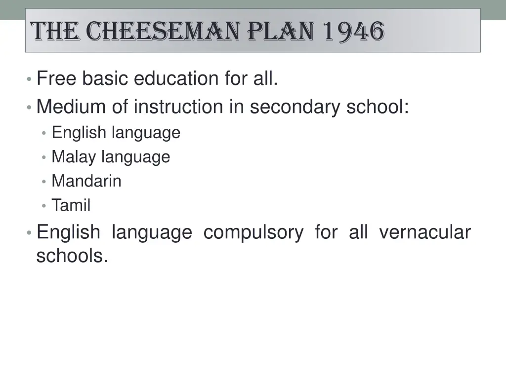 the cheeseman plan 1946