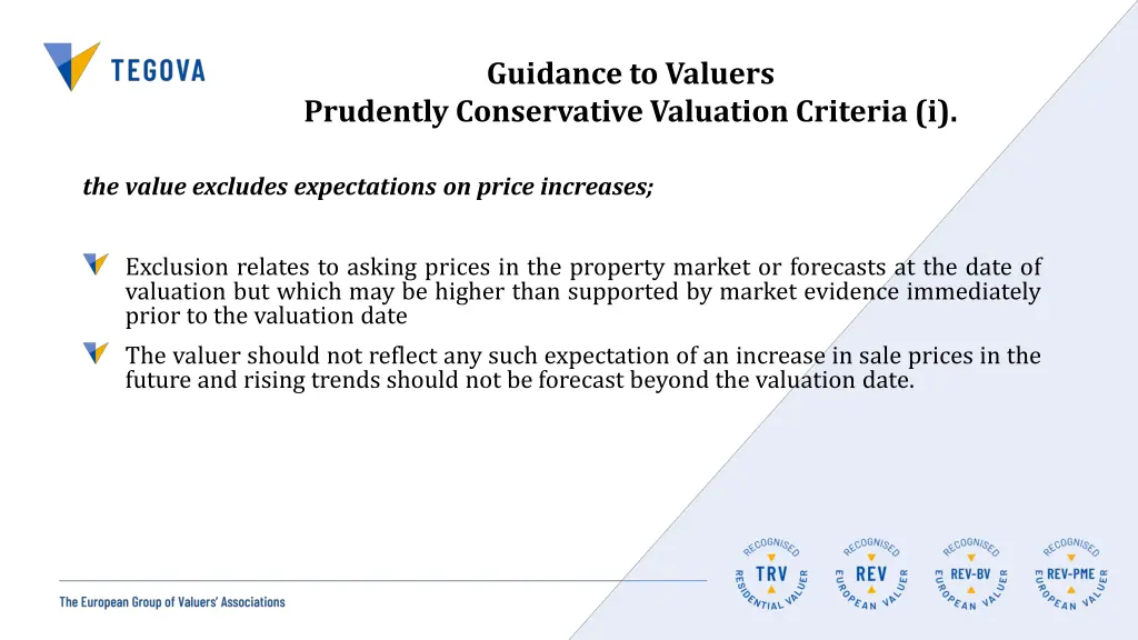 guidance to valuers