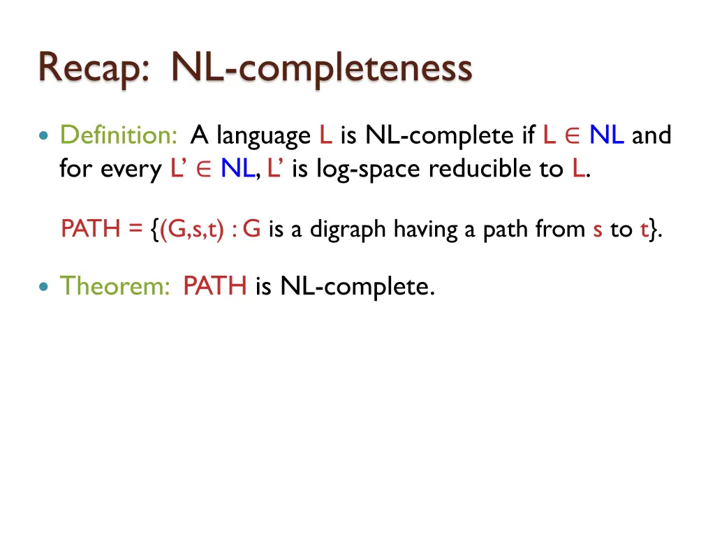 recap nl completeness 1