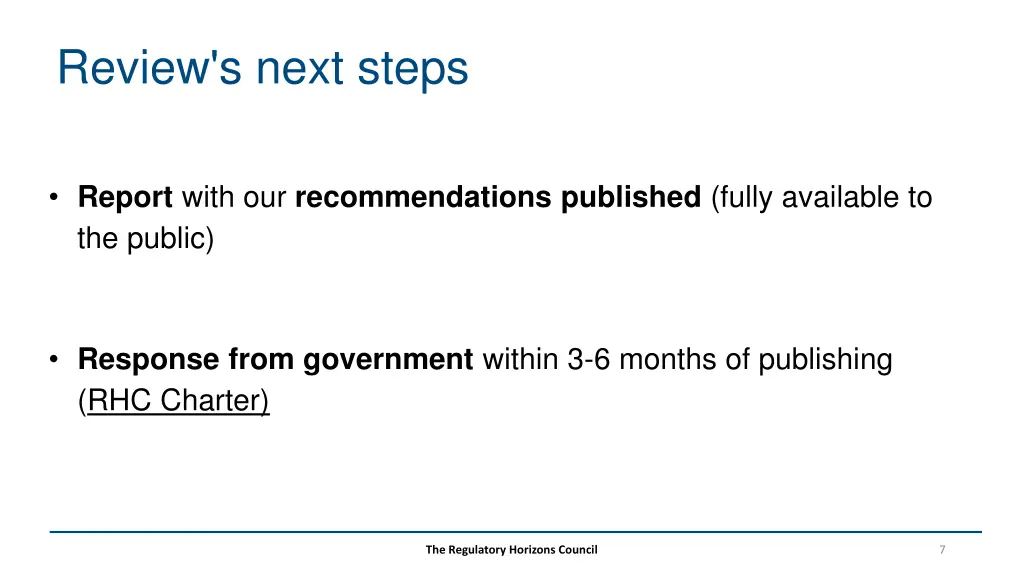 review s next steps