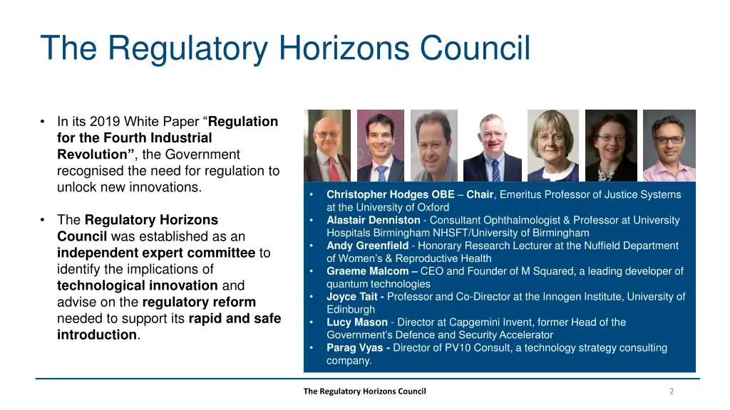 the regulatory horizons council