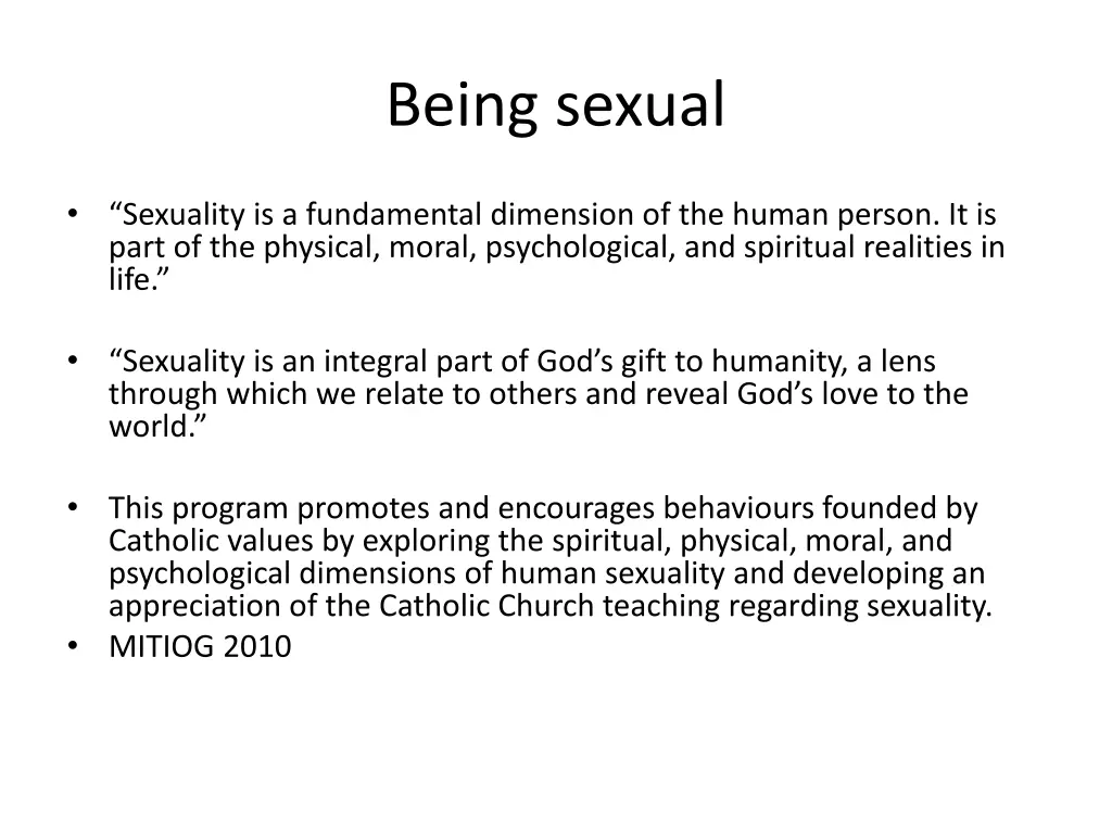 being sexual