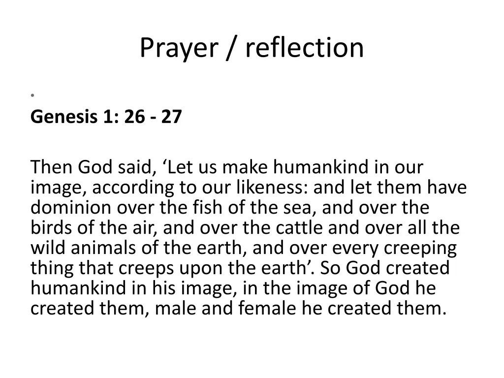 prayer reflection