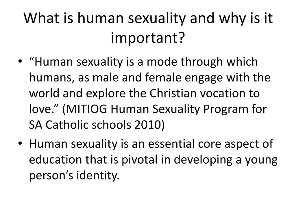 what is human sexuality and why is it important