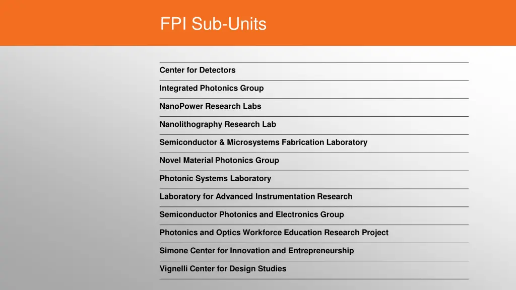 fpi sub units