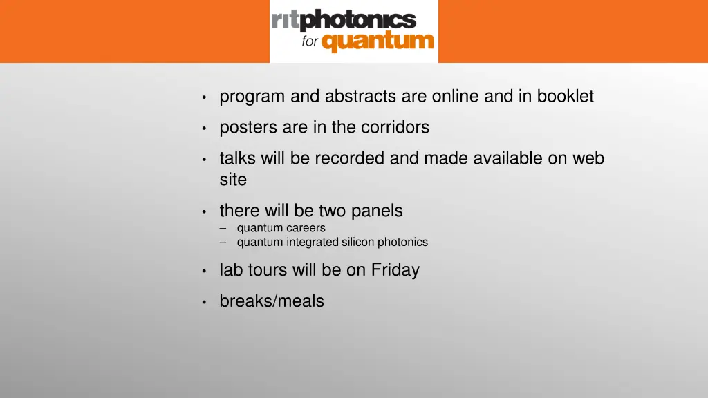 program and abstracts are online and in booklet