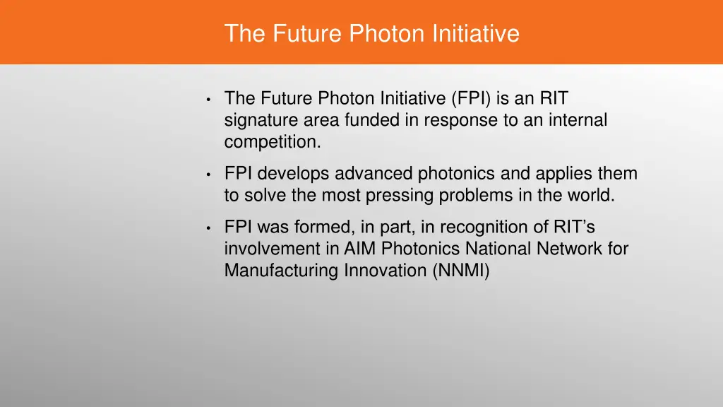 the future photon initiative