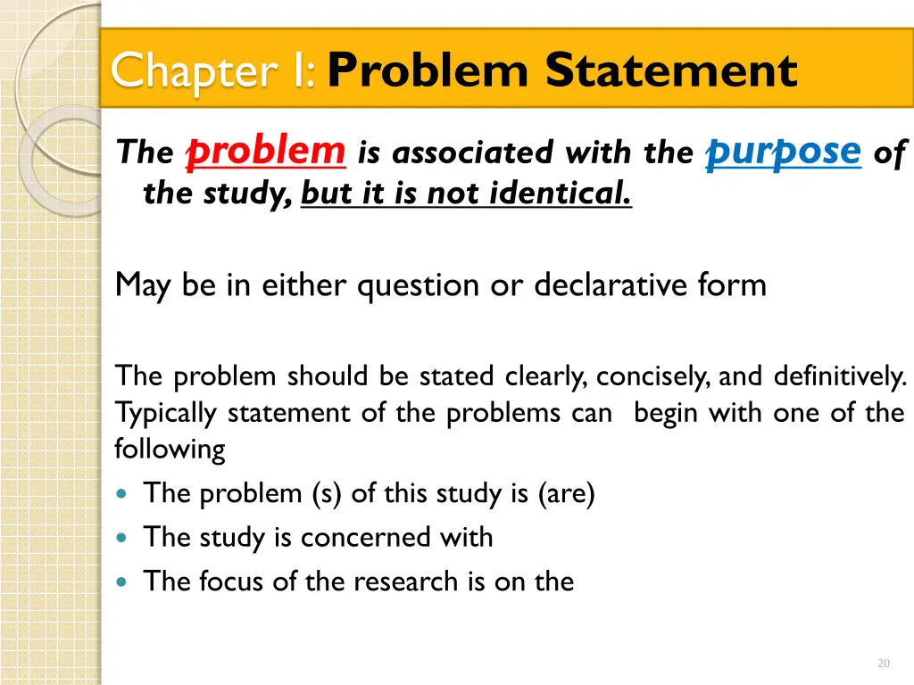 chapter i problem statement