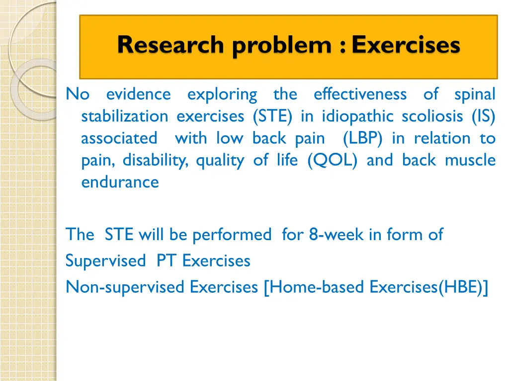 research problem exercises