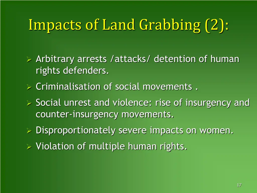 impacts of land grabbing 2