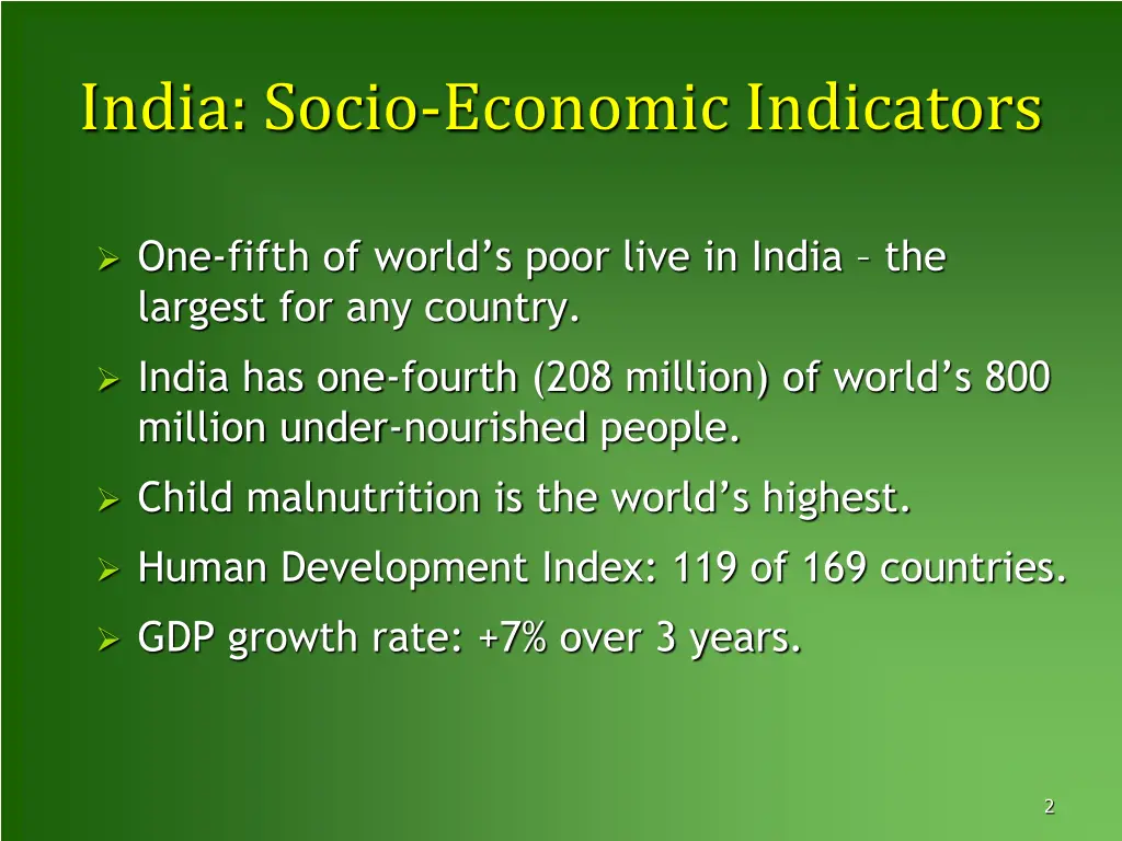 india socio economic indicators