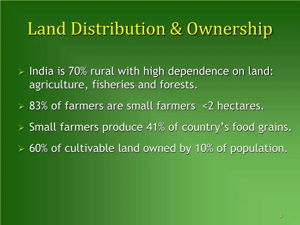 land distribution ownership