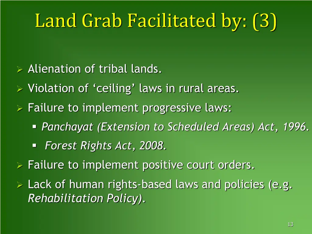 land grab facilitated by 3