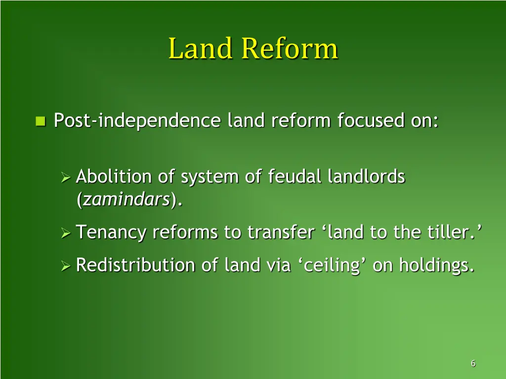 land reform