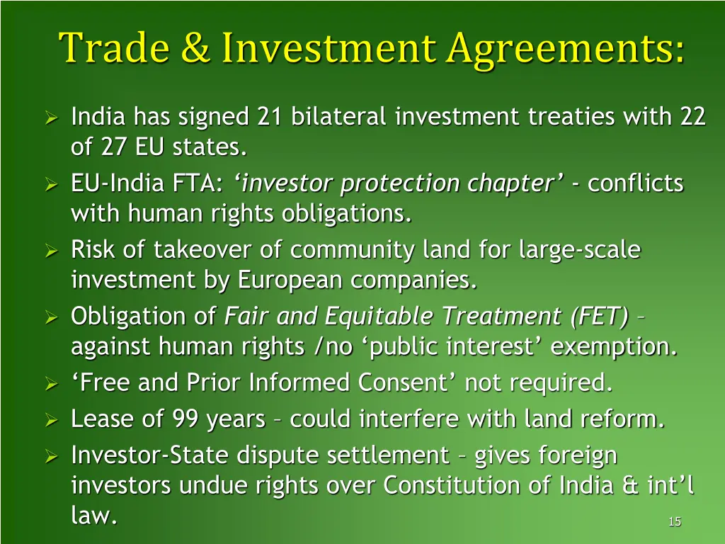 trade investment agreements
