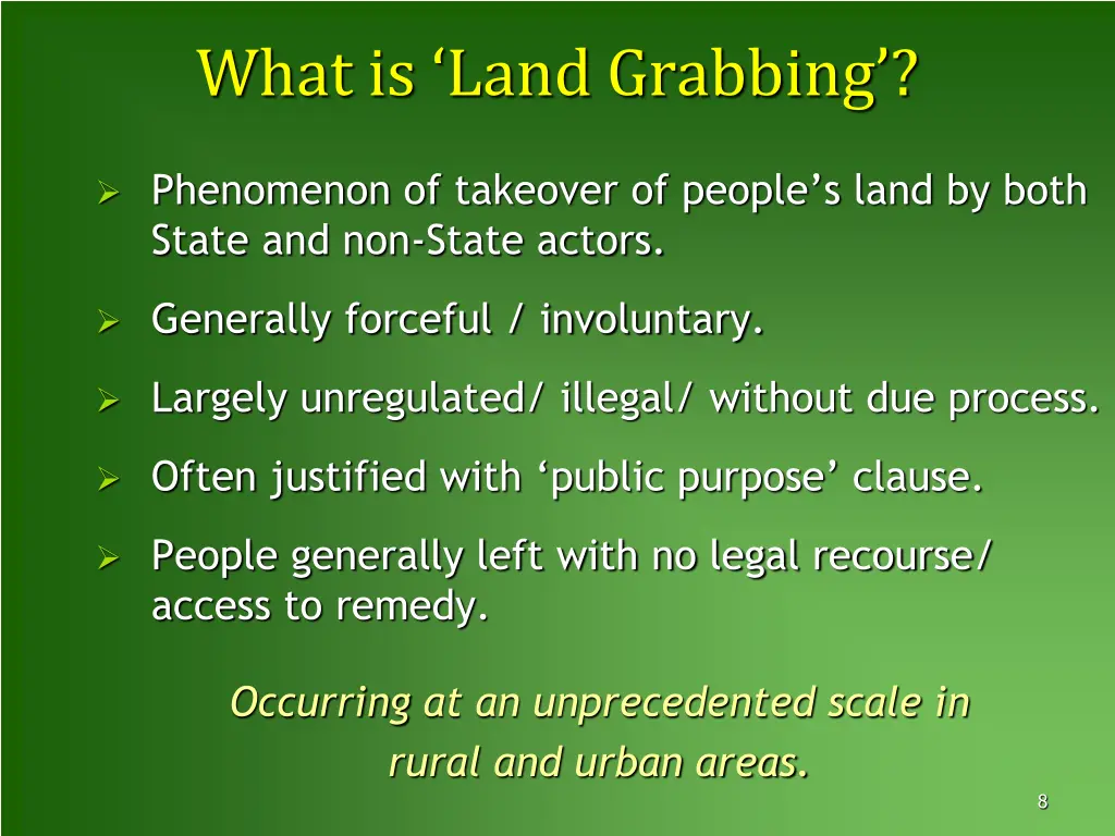 what is land grabbing