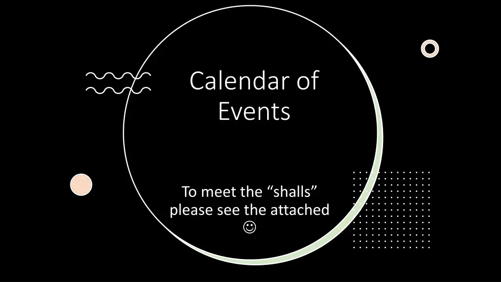 calendar of events
