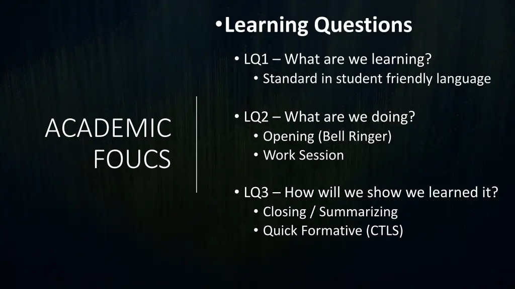 learning questions