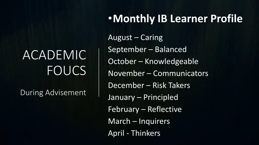 monthly ib learner profile